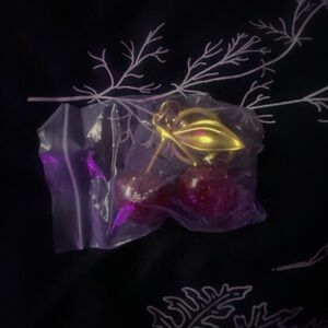 Cherry gold keychain